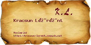 Kracsun Lóránt névjegykártya